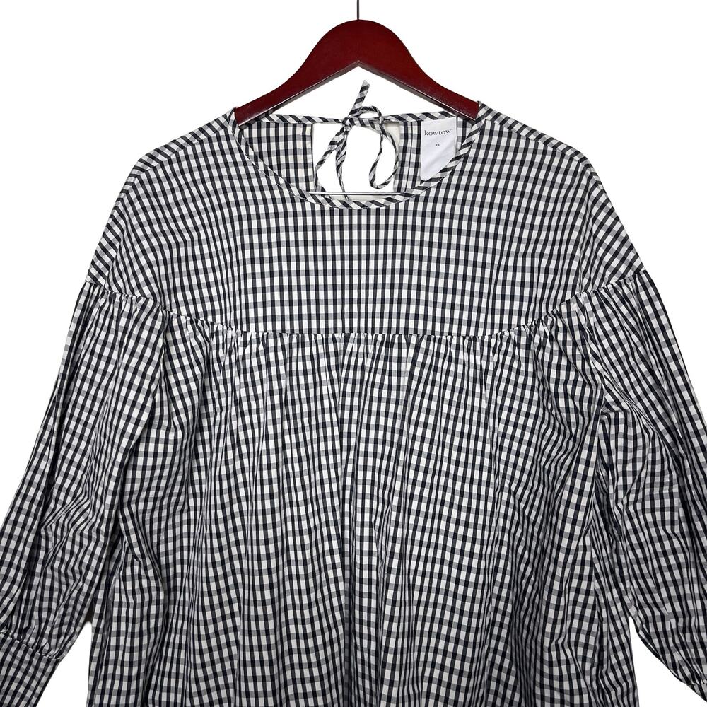 Kowtow Juno Dress Black and White Gingham Check Oversized shirt dress XS - Picture 4 of 8